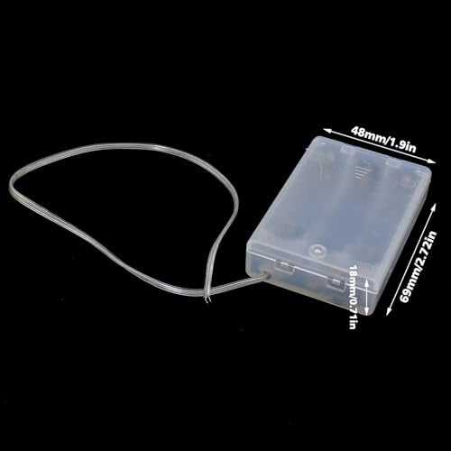 3PCS 69x48x18mm Transparent 3 AA Regular Battery Box with Wire and Switch for DIY Electric Toy and String Light