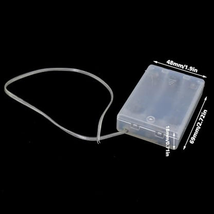 3PCS 69x48x18mm Transparent 3 AA Regular Battery Box with Wire and Switch for DIY Electric Toy and String Light