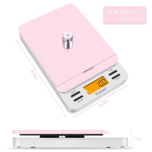 Fuzion Digital Postal Scale, 86lb x 0.1oz Shipping Scale for Packages - color: Pink