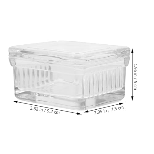 Clear Staining Jar Transparent Microscope Slide Staining Holder with Rack Reusable Laboratory Tank for 10 Slides Biology Medicine Research 3.62 X 2.95 X 1.96 in