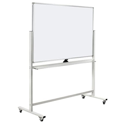 Mobile Whiteboard on Wheels, 48"x36" Double-Sided Magnetic Dry Erase Board - Flipchart Easel for Office, Classroom & Home, Rolling Stand with Easy Flip Feature - size: 48"W x 36"H