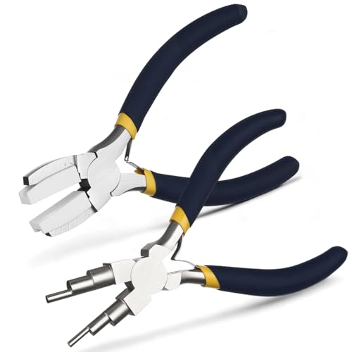 Mudder 2 Pcs Jewelry Making Tool 6 in 1 Bail Making Plier,Blue and Yellow - color: Blue and Yellow