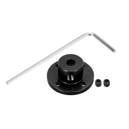MECCANIXITY 4pcs 5mm Bore Rigid Black Flange Coupling Connector Aluminum Motor Bearing Shaft Mounting Hub with Wrench for DIY RC Model Motors - color: Black, size: 5mm