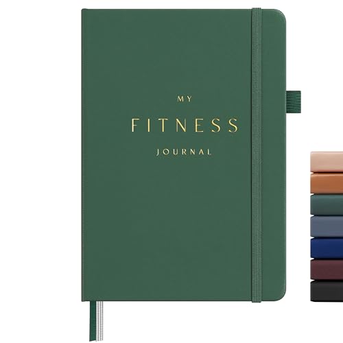 &And Per Se Workout and Food Journal – Fitness Journal with Daily Diet Tracker & Gym Exercise Log Book for Men & Women – Undated, A5 Size, Leather Hardcover (Forest Green) - color: Forest Green, size: Fitness and Food
