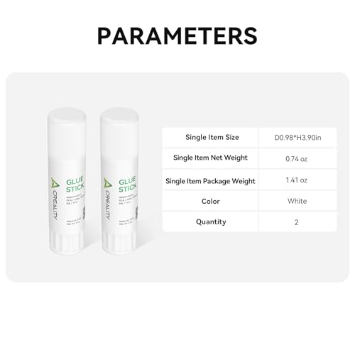 Creality 3D Printer Glue Sticks for Hot Bed Warping Reducing 3D Printer Bed Adhesive PVP Solid 3D Print Glue Stick 3D Gloop for PLA/ABS/PETG/PC/PA/TPU(Pack of 2)