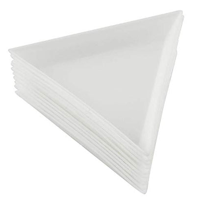 Tegg Sorting Tray 10PCS White Plastic Triangular Beads Sorting Trays Storage Container Plates for Beads Gems Crystals Nails