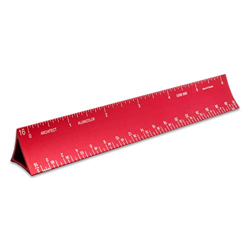 Alumicolor 6-inch Aluminum Architect Hollow Scale for School, Office, Art and Drafting, 6IN, Red - color: Red, size: 6IN, style: Architect