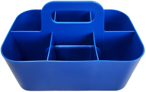 Small Stackable and Portable Simple 6-Compartment Caddy - Made In USA (Blue) - color: Blue