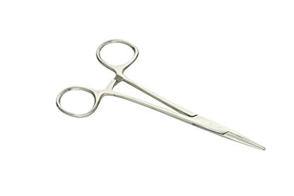 SE 5-Inch Stainless Steel Straight Forceps - Self-Locking, Serrated Tip for Precision Grip and Clamping - Perfect for Crafting, Fishing Tasks, Jewelry Making, and More! -650FS - size: 5", style: Straight