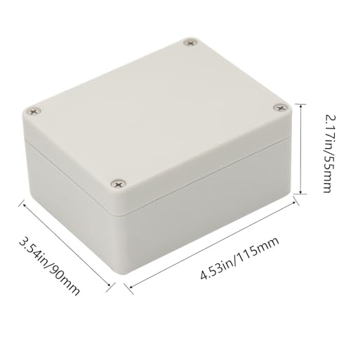 Project Box IP65 Waterproof Junction Box ABS Plastic Electrical Boxes DIY Electronic Project Case Power Enclosure White 4.53x3.54x2.17 inch (115 x 90 x55 mm) - color: White, size: 4.53"x3.54"x2.17"