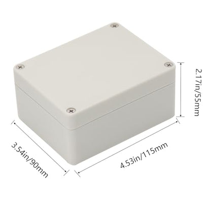 Project Box IP65 Waterproof Junction Box ABS Plastic Electrical Boxes DIY Electronic Project Case Power Enclosure White 4.53x3.54x2.17 inch (115 x 90 x55 mm) - color: White, size: 4.53"x3.54"x2.17"