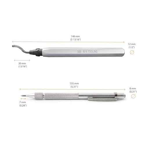 AFA Tooling Deburring Tool & Tungsten Carbide Scribe, CNC Anodized Handle - style: Deburring & Carbide Scribe Kit