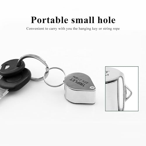 Othmro 2Pcs 10X Jewelers Magnifying Glass, Diameter 0.83in Metal Illuminated Jewelry Magnifier, Pocket Folding Magnifying Glass, Mini Microscope Jewelers Loupe, Round Body Jewelry Loupe Silver - color: B 10x/ 21 Mm
