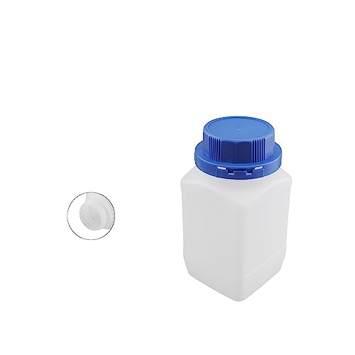 Othmro 5pcs 500ml/16.9oz Plastic Lab Chemical Reagent Bottles,5pcs 50mmx145mm(IDxH) Square Wide Mouth Liquid/Solid Sample Storage Container Sealing Bottles Blue with Anti-theft Cap - color: Translucent, Blue