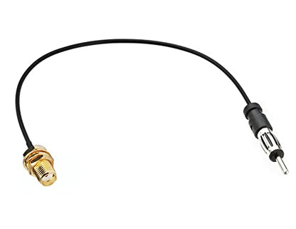 SMA Female to AM/FM Male Adapter RG174 Coax Cable 12 inches Pigtail Jumper RF coaxial Cable for Radio Antenna