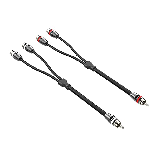 1ft 2 Female to 1 Male RCA Y Adapter Splitter Cable (2 Pack) - color: NP2F1M