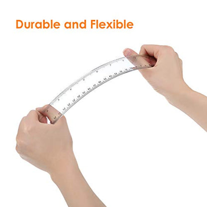 Eboot 50 Pack 12 in Clear Plastic Rulers Bulk for Classroom, School, Office - color: Clear