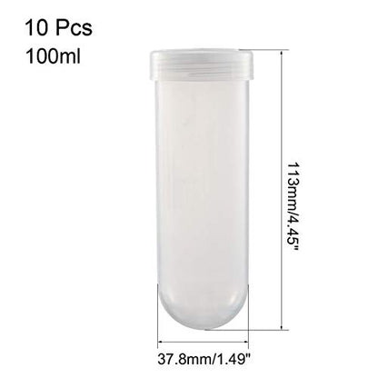uxcell 10 Pcs 100ml Plastic Graduated Centrifuge Tubes with Screw-on Cap