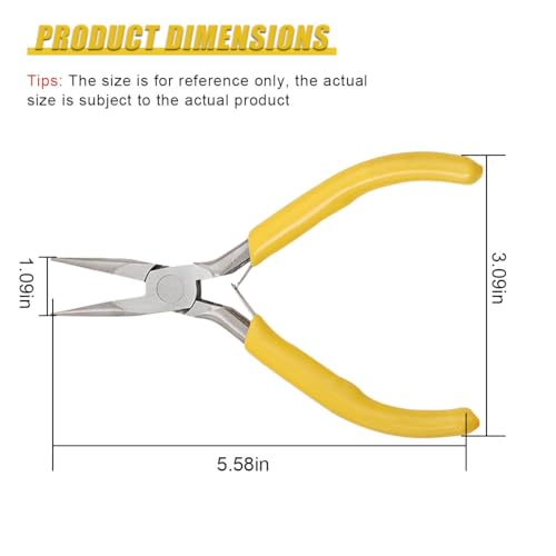 ZIMISI Mini Needle Nose Plier with Grip Handle (Needle Nose) - size: Needle Nose Plier