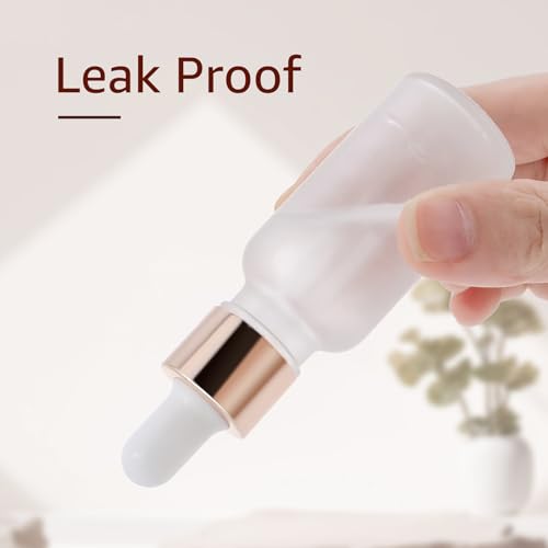 30 Pack 20ml Frosted Glass Sample Dropper Bottles, Rose Golden Caps - color: Frosted, size: 20mL-30pcs