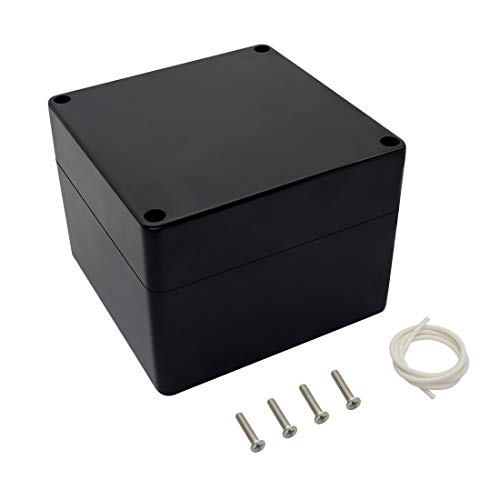LeMotech ABS Plastic Electrical Project Case Power Junction Box, Project Box Black 4.7" x 4.7" x 3.5" (120 x 120 x 90 mm)(Pack of 1) - color: Black (1 pack), size: 4.7" x 4.7" x 3.5"