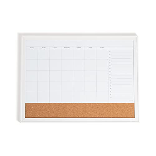 U Brands Calendar Whiteboard Dry Erase Board, 24" x 18", White - color: White, size: 17"W x 0.7"H