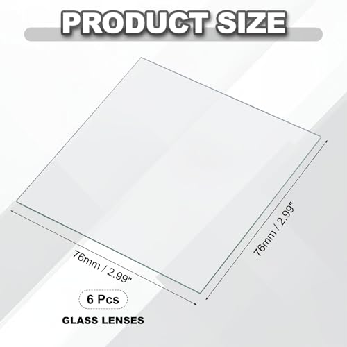 PATIKIL 76x76mm Glass Streak Plate, 6pcs Lab Glass Slides Microscope Glass Slides Optical Optically Clear Glass Slides Smooth Edges High Transparency Transparent Uniform Thickness - size: 76x76mm