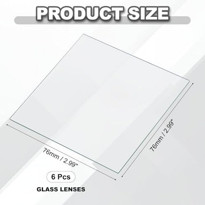 PATIKIL 76x76mm Glass Streak Plate, 6pcs Lab Glass Slides Microscope Glass Slides Optical Optically Clear Glass Slides Smooth Edges High Transparency Transparent Uniform Thickness - size: 76x76mm