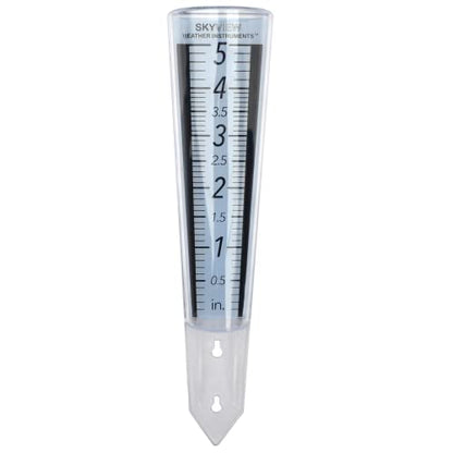 Skyview HD Rain Gauge, Easy-View Scale and Numbers, 5-inch Capacity - Includes Mounting Hardware