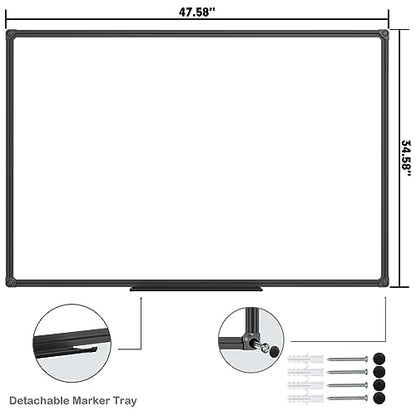JILoffice Magnetic Whiteboard/White Board, Dry Erase Board 48 x 36 Inch, 2 Pack, Black Aluminum Frame Wall Mounted Board for Office Home and School - color: Black, size: 2 Pack 48 x 36 Inch