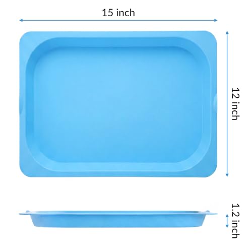 Elsjoy 12 Pack 15" x 12" Plastic Activity Trays, Large Art and Craft Organizer Trays, Stackable Serving Tray for Sorting, Beads, DIY Projects - size: Large (Pack of 2)
