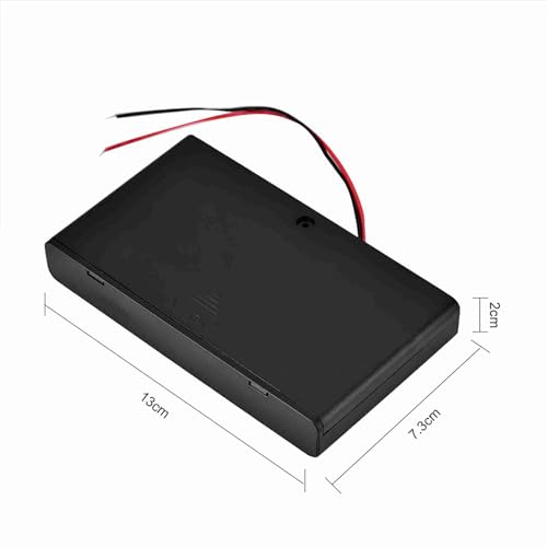 Zerone 12v Battery Pack, 8-Slot Battery Holder AA Battery Clip Holder Box Case with On/Off, Plastic 12V Cell AA Battery Storage Box with ON/Off with Wire & Cover