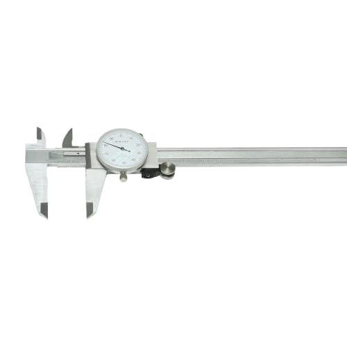 HFS 0-8 Inch Dial Caliper, ±0.001 Inch Accuracy, 4-Way Precision Measuring Tool for Inside, Outside, Depth and Step Measurements, Shockproof Design with Protective Storage Case - size: 0-8" Stainless Steel