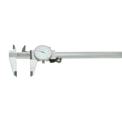 HFS 0-8 Inch Dial Caliper, ±0.001 Inch Accuracy, 4-Way Precision Measuring Tool for Inside, Outside, Depth and Step Measurements, Shockproof Design with Protective Storage Case - size: 0-8" Stainless Steel