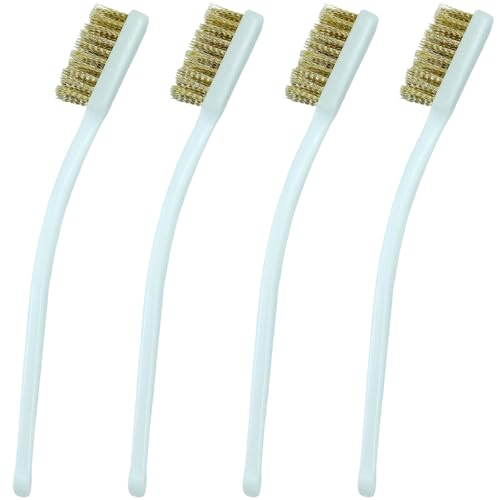 4 Pcs Brass Wire Brushes, 3D Printer Nozzle Cleaning Brasses Wire Toothbrush for Polishing & Rust Removal