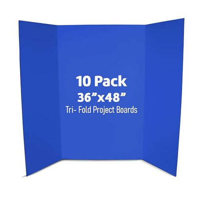 Flipside Products 36” x 48” Project Boards for Presentations, Science Fair, School Projects, Event Displays and Trifold Picture Board, Proudly Made in USA - Blue - 10 Pack - color: Blue, size: 10 Pack