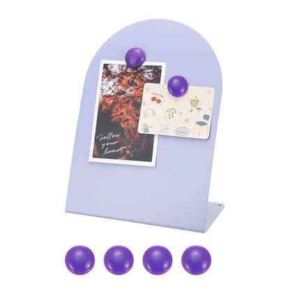 PATIKIL Magnetic Bulletin Board Purple W/ 4 Purple Magnets 1Pcs - color: Purple/Purple