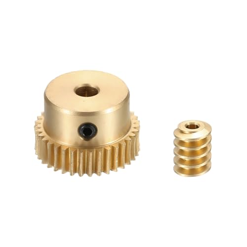 uxcell Worm Gear Set Right Rotation 35T 0.5 Module 1:35 Reduction Rate - size: Gear-4mm, Rod-1.98mm Bore, style: 0.5M-35T