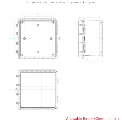 Junction Box, Hinged Black Clear Cover IP67 Waterproof ABS Project Box with Mounting Plate Electrical Box Enclosure with Wall Bracket 5.9 x 5.9 x 3.5inch(150x150x90mm) - color: Clear, size: 5.9"x5.9"x3.5"