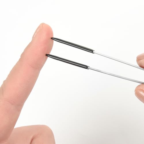 4 Pcs Tweezers with Rubber Tips Set - PVC Coated Precision Tweezers for Crafting, Jewelry, Electronics, and Lab Work