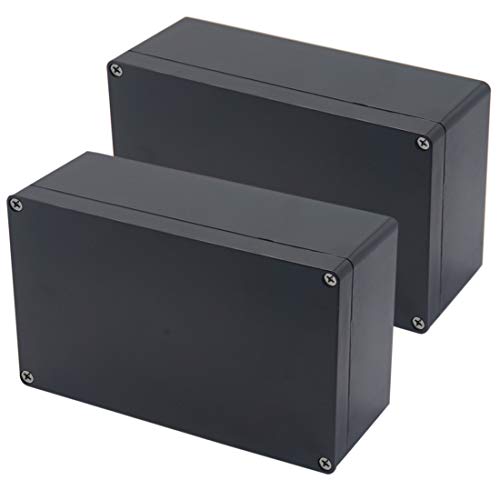 2 Pack Project Box IP65 Waterproof Junction Box ABS Plastic Black Electrical Boxes DIY Electronic Project Case Power Enclosure 7.87 x4.72 x2.95 inch (200x120x75 mm) - color: Black, size: 7.87"x4.72"x2.95"(2Pcs)