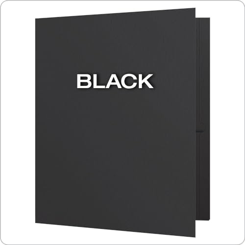 Oxford Twin-Pocket Folders,Textured Paper,Letter Size,Black,Holds 100 Sheets,Box of 25 (57506EE),8-1/2 x 11,(Pack of 5) - color: Black, size: 25 Count (Pack of 5)