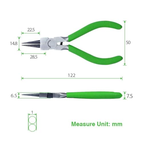 SPEEDWOX 4.5" Mini Round Nose Pliers, Thin Jaw Wire Looping for Jewelry - style: Round Nose Pliers