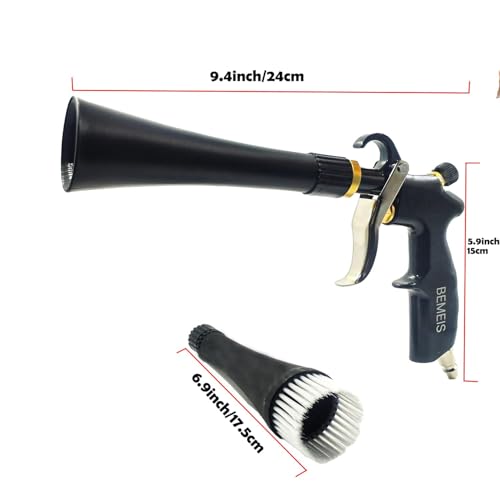 Air Blow Gun with Brass Adjustable Air Flow Nozzle,Cleaning Gun Quickly Blasts Dirt and Dust from Surface Works with Air Compressor(Upgrade Aluminium Rotate Tube) (Detail Blowing Gun), Black - style: Detail Blowing gun