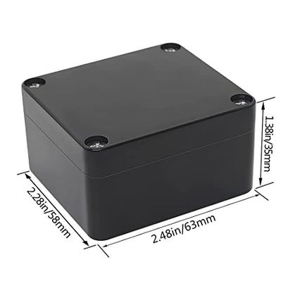 LeMotech Electrical Box ABS Plastic Project Box IP65 Waterproof Junction Box Project Case Universal Enclosure for Electronics Black 2.48x 2.28x 1.37 inch(63x58x35mm)(Pack of 2) - color: Black (2 packs), size: 2.48" x 2.28" x 1.37"