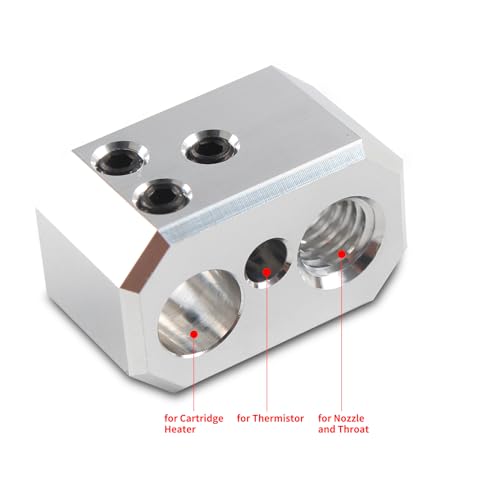 FYSETC 3D Printer Accessories - Prusa i3 MK4 Nextruder Heaterblock - Aluminium Block for the Hotend: High Temperature Heating Block Clone for MK4 MK3.9 XL Project Replacement Stock Extruder Part