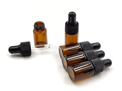 15Packs 3ml Tiny Amber Glass Mini Dropper Bottles for Essential Oils, Cosmetics, and Liquid Small Empty Travel Sample Vials with Dropper and Black Caps - size: 3ml