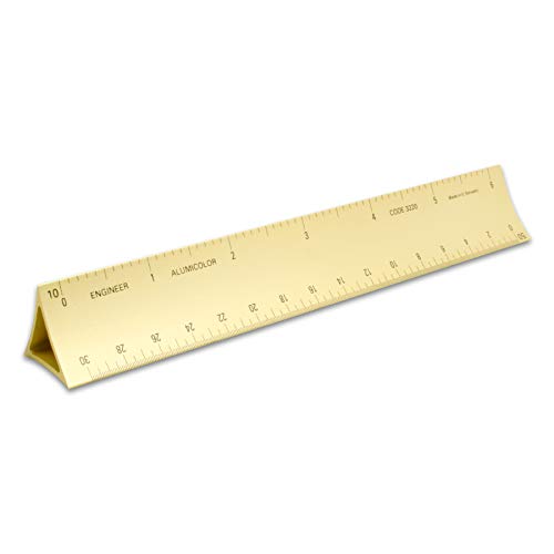 Alumicolor 6-inch Aluminum Engineer Hollow Scale for School, Office, Art and Drafting, 6IN, Gold - color: Gold, size: 6IN, style: Engineer