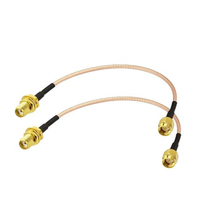 Superbat SMA Male to SMA Female Bulkhead RG316D Cable 6inch 50 Ohm 2-Pack - size: 6inch