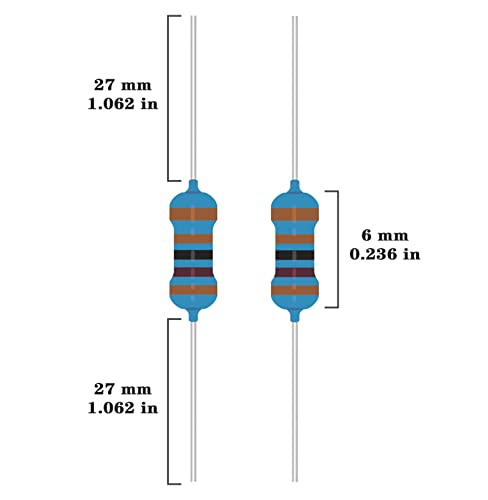 50 Values 1/4W 0 Ohm-10M Ohm ±1% Tolerance Metal Film Resistor Assorted 1/4 Watt Common Fixed Resistors Assortment Kit - style: 1/4W